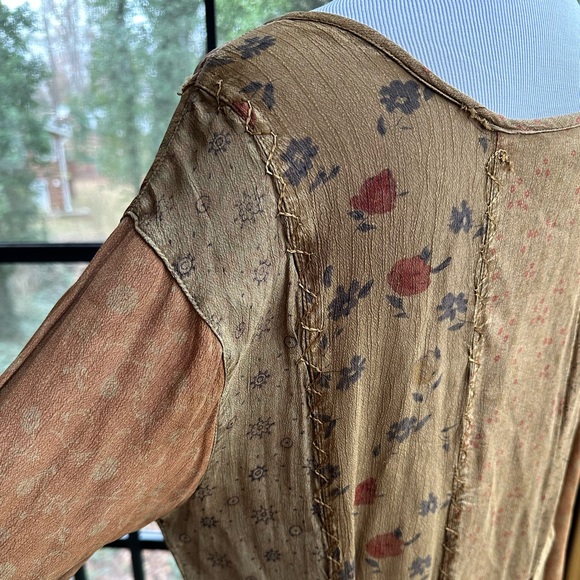 Vintage Sacred Threads Maxi Boho Patchwork Hippie Festival Earthy Prairie ~ S/M - Picture 8 of 17